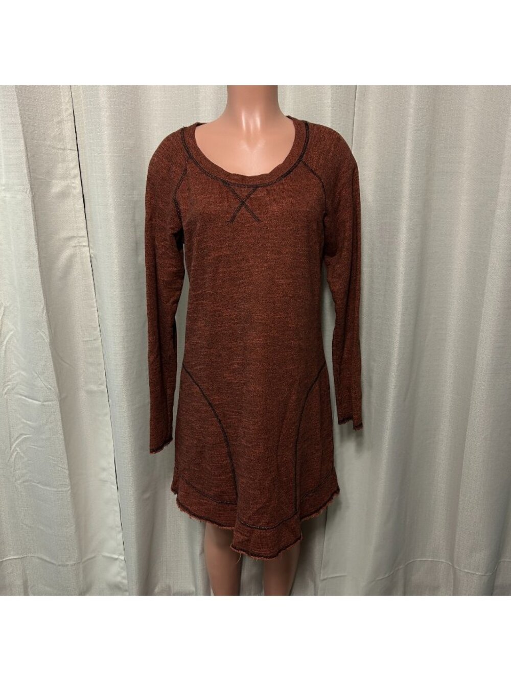 Cut Loose Long Sleeve French Terry Sweatshirt Mini Dress Women's Size Medium